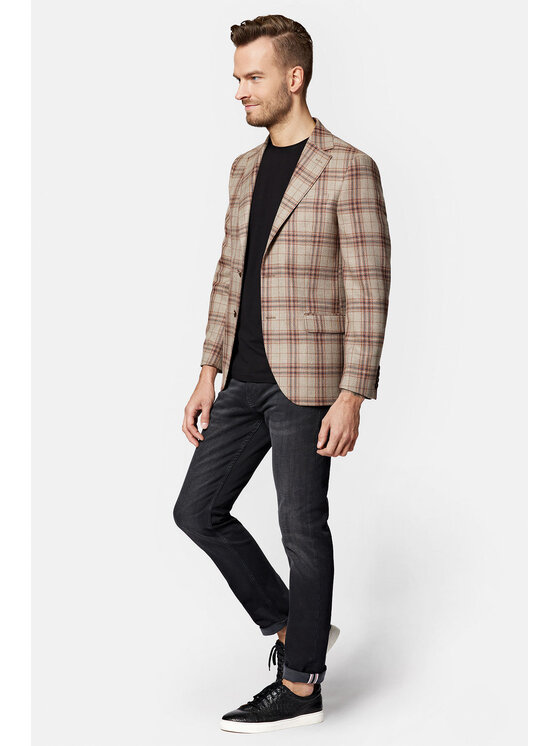 Lancerto Lancerto Marynarka Tarragona MA099123000002 Beżowy Slim Fit