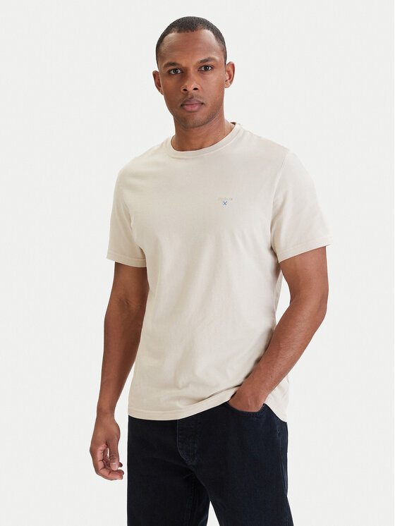 Barbour Barbour T-Shirt Tartan MTS0670BE12 Světle béžová Tailored Fit
