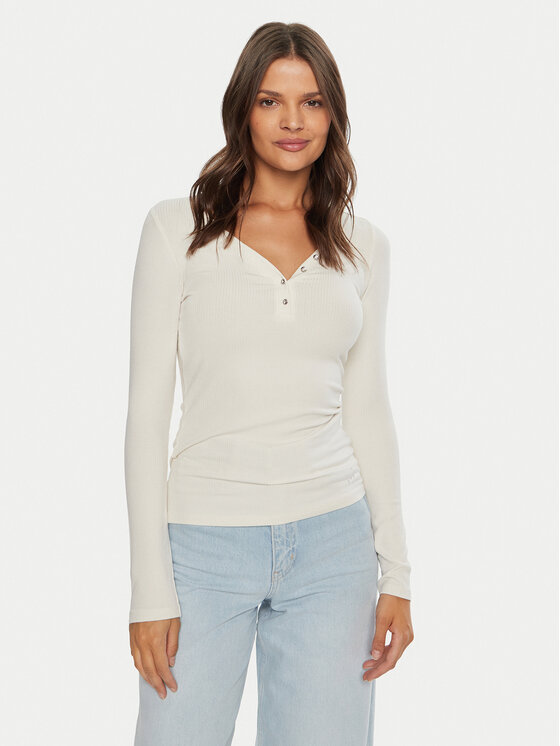 Guess Guess Bluză Kyla W4BP51 KBCO2 Alb Regular Fit