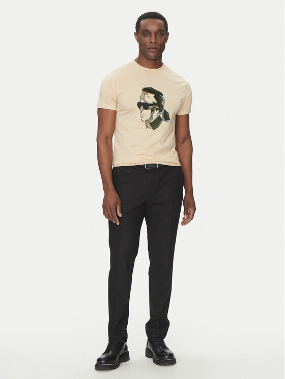 KARL LAGERFELD KARL LAGERFELD T-Shirt 755067 552241 Beżowy Regular Fit