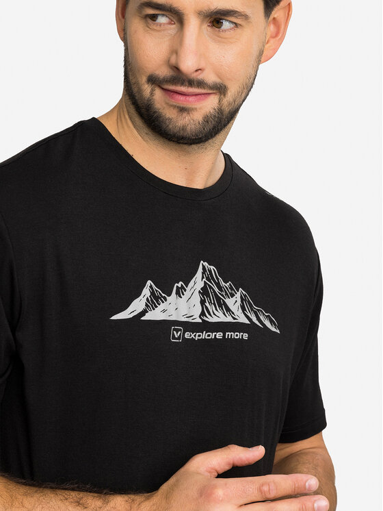 Viking Viking T-Shirt Lenta Bamboo Light Man Czarny Regular Fit