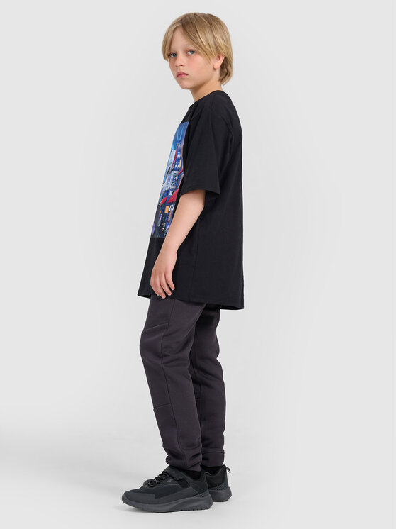 4F 4F T-Shirt CITY LINES Czarny Oversize