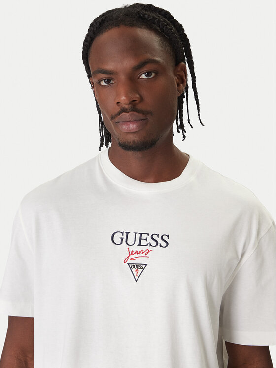 Guess Jeans Guess Jeans Tričko M6RI45 K8HM0 Biela Oversize
