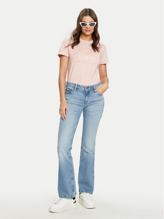 Guess Guess Póló V5RI05 J1314 Rózsaszín Regular Fit