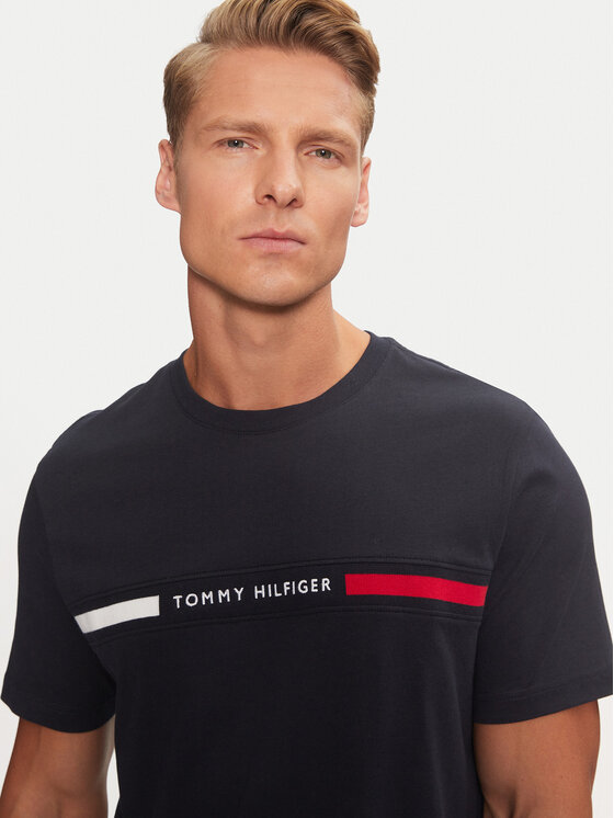 Tommy Hilfiger Tommy Hilfiger T-Shirt MW0MW36498 Tmavomodrá Regular Fit