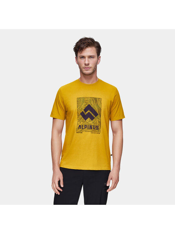 Alpinus Alpinus T-Shirt Skrzyczne Żółty Regular Fit