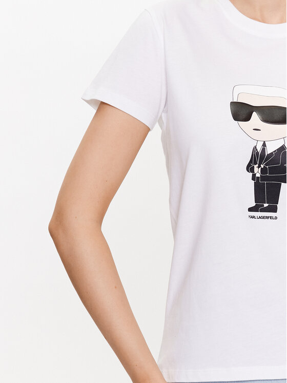 KARL LAGERFELD KARL LAGERFELD Majica Ikonik 2.0 Karl 230W1700 Bela Regular Fit