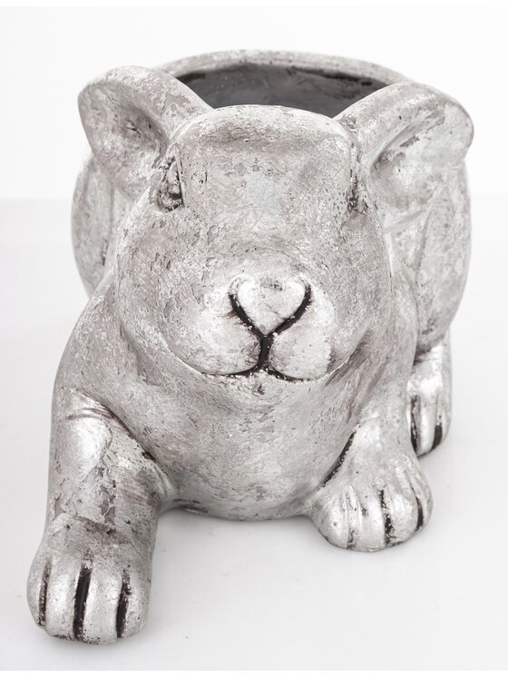 MIAhome MIAhome Osłonka cementowa 15x13x22 cm KRÓLIK Srebrny