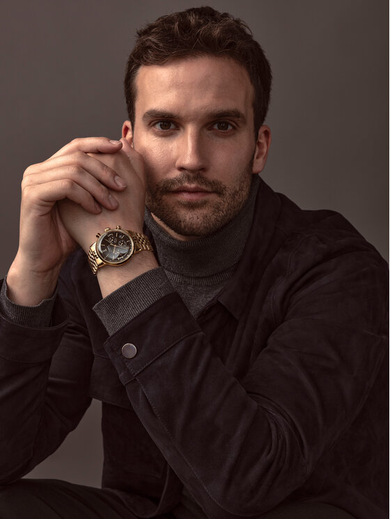 Timex Timex Ročna ura Marlin® Quartz Chronograph TW2W59900 Zlata