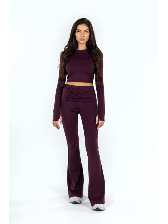 Agatha Studio Agatha Studio Komplet bluzka i spodnie A26ZS-KA-K56 Bordowy Slim Fit