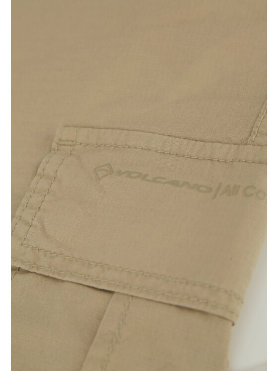 Volcano Volcano Spodnie cargo R-FORN Beżowy Regular Fit