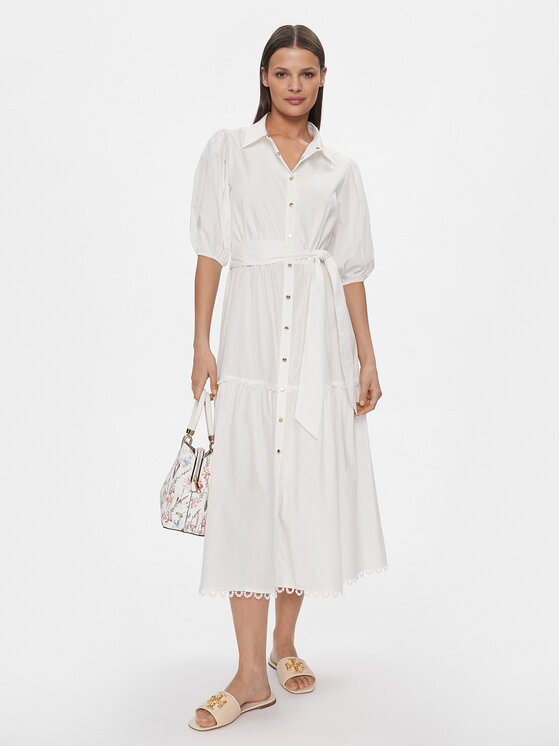 Fracomina Fracomina Košilové šaty FR24SD2023W68201 Bílá Regular Fit
