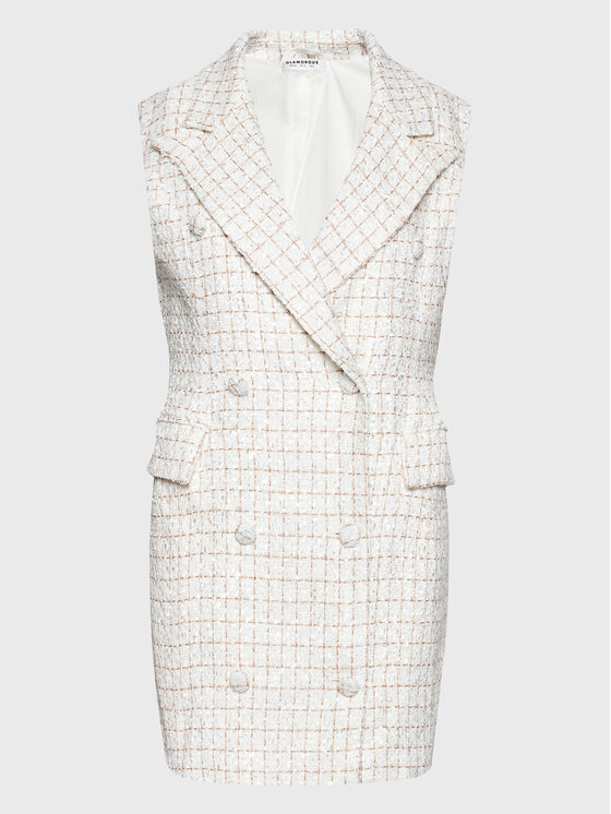 Glamorous Glamorous Džemper haljina CK6798 Bijela Regular Fit
