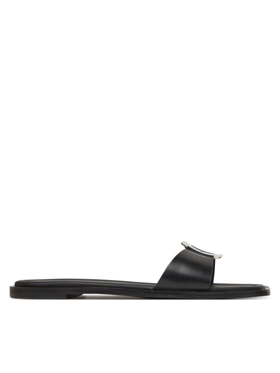 Calvin Klein Calvin Klein Klapki Flat Slide W/Ck Hw Big - Lth HW0HW02482 Czarny