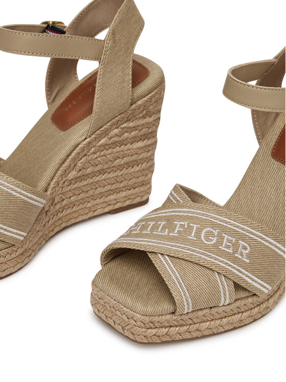 Tommy Hilfiger Tommy Hilfiger Espadrilles Tommy Hilfiger Espad High Wedge FW0FW08668 Bézs