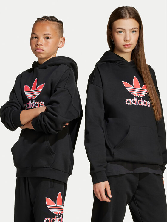adidas Bluza Trefoil JV8650 Czarny Loose Fit