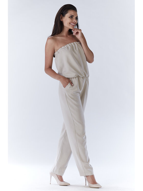 Awama Awama Kombinezon A182 Beżowy Basic Fit
