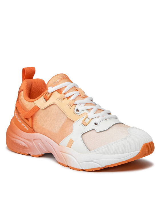 Calvin Klein Jeans Sneakers Retro Tennis Low Lace Mix Ml Sat YW0YW01307 Orange Modivo