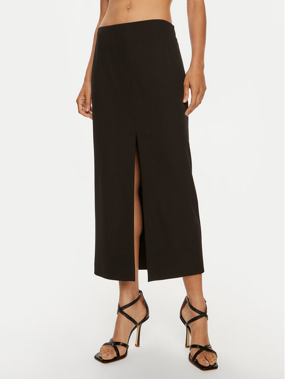 Patrizia Pepe Patrizia Pepe Midi szoknya 8G0422 A454-K103 Fekete Regular Fit