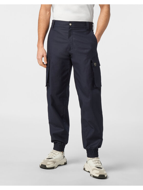 PHILIPP PLEIN PHILIPP PLEIN Spodnie cargo 24233 Granatowy Cargo Fit