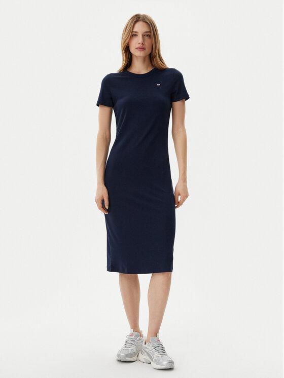 Tommy Jeans Tommy Jeans Rochie de zi DW0DW19721 Bleumarin Slim Fit
