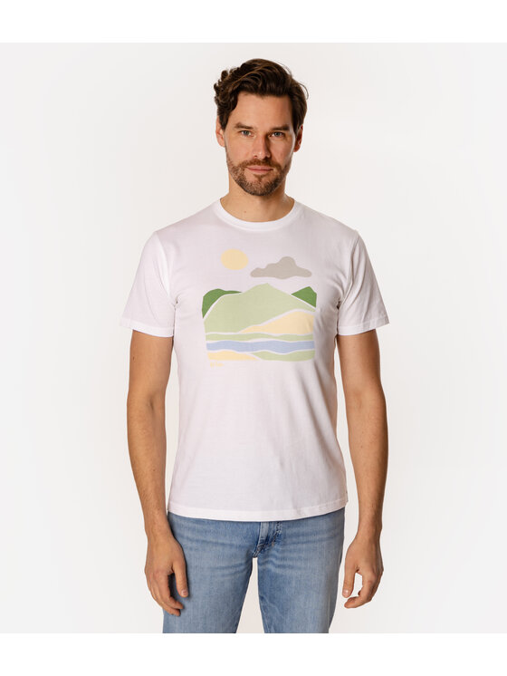 Lee Cooper Lee Cooper T-Shirt LANDSCAPE 1145 Biały Slim Fit