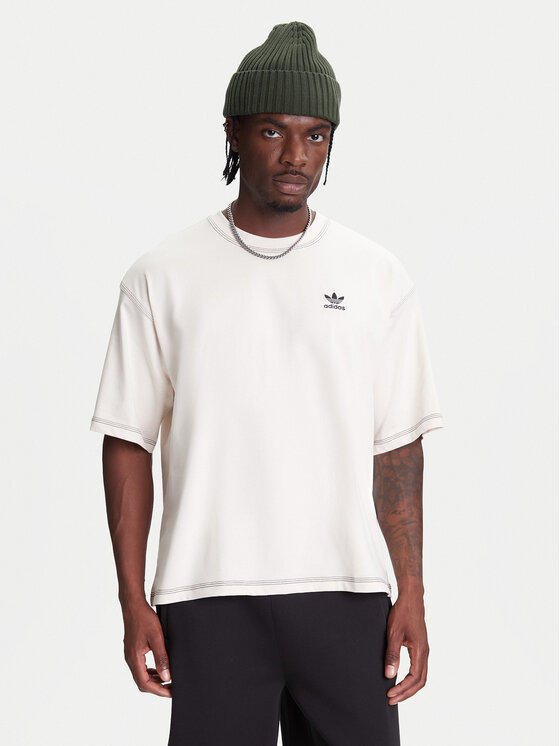adidas Męski T-Shirt, rozmiar M, Écru, Trefoil Essentials JW0970
