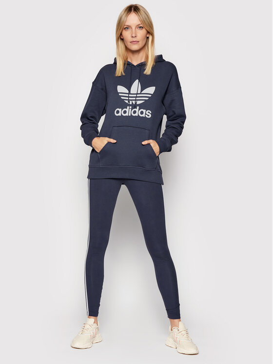 adidas adidas Majica dugih rukava adicolor Trefoil HE6951 Tamnoplava Regular Fit
