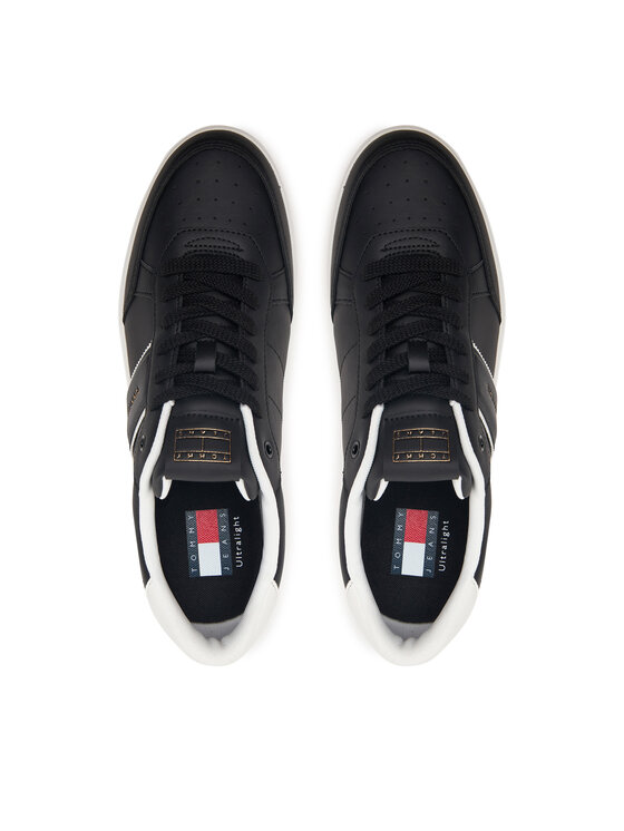 Tommy Jeans Tommy Jeans Sneakersy Lightweight Flag Leather Court EM0EM01758 Czarny
