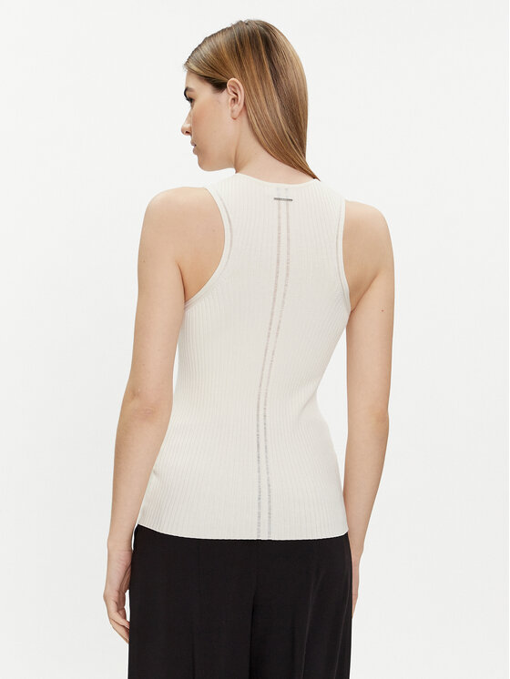Calvin Klein Calvin Klein Top K20K206506 Biały Slim Fit