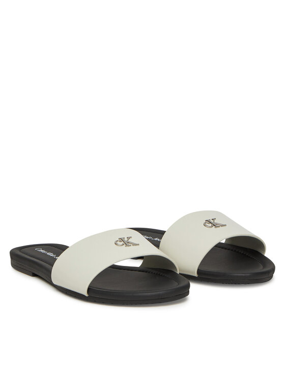 Calvin Klein Jeans Calvin Klein Jeans Klapki Flat Sandal Slide Mg YW0YW01697 Biały