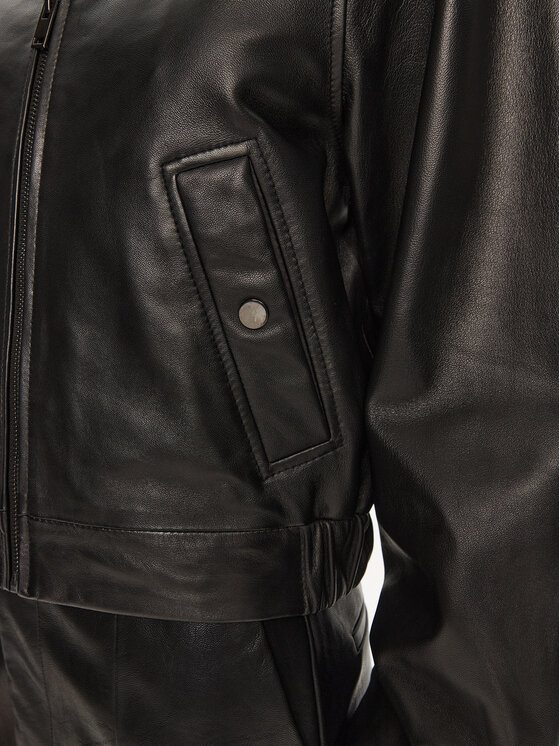Serge Pariente Serge Pariente Lederjacke Audrey Schwarz Relaxed Fit
