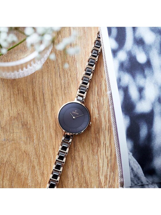 Obaku Obaku Zegarek V183LXVNSV Różowe złoto