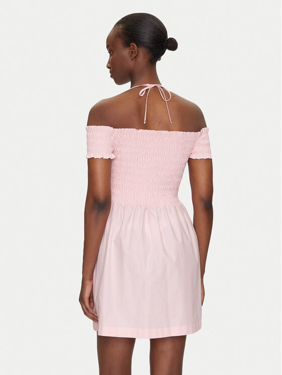 Tommy Jeans Tommy Jeans Sommerkleid DW0DW20343 Rosa Slim Fit