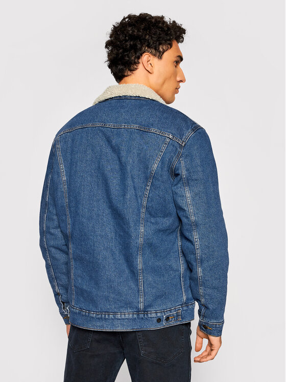 Lee Lee Kurtka jeansowa Sherpa L87AMWGV 112140960 Granatowy Regular Fit