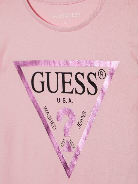 Guess Guess T-Shirt J73I56 K8HM0 Różowy Regular Fit