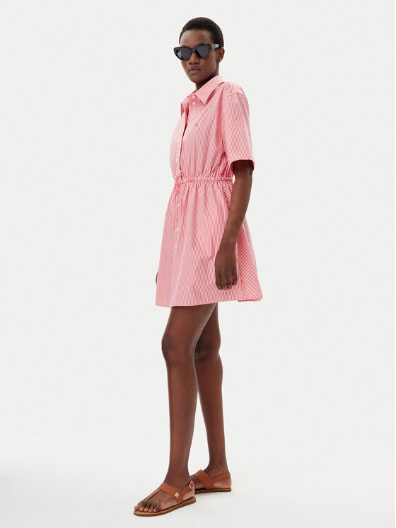 Tommy Jeans Tommy Jeans Rochie tip cămașă DW0DW20617 Roz Regular Fit