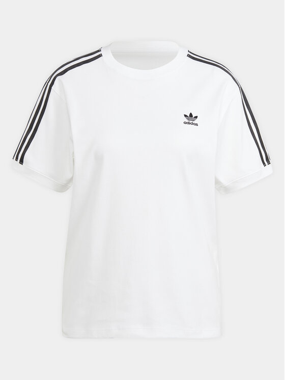 adidas adidas Tričko 3-Stripes IR8051 Biela Regular Fit