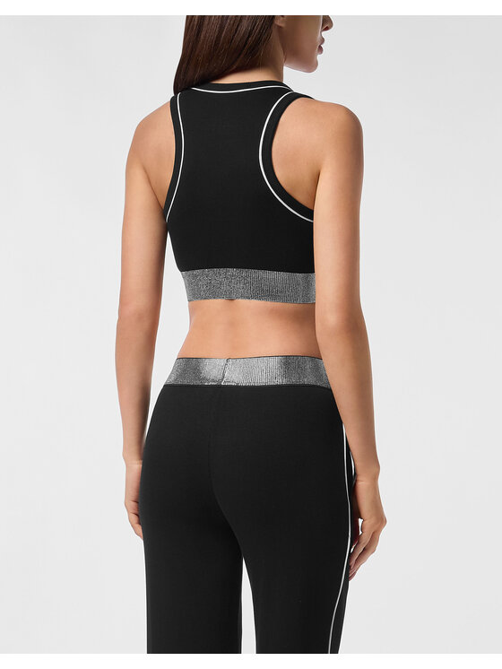 PHILIPP PLEIN PHILIPP PLEIN Tank top 27385 Czarny Skin Tight Fit