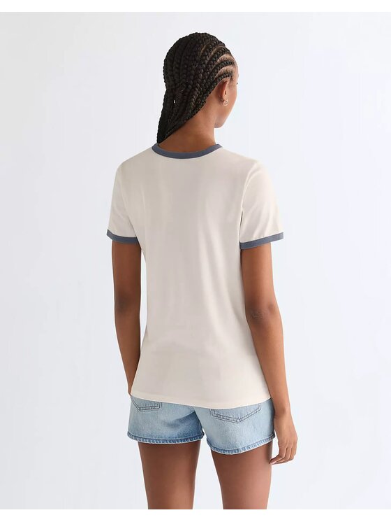 Wrangler Wrangler T-Shirt RINGER TEE Biały Slim Fit