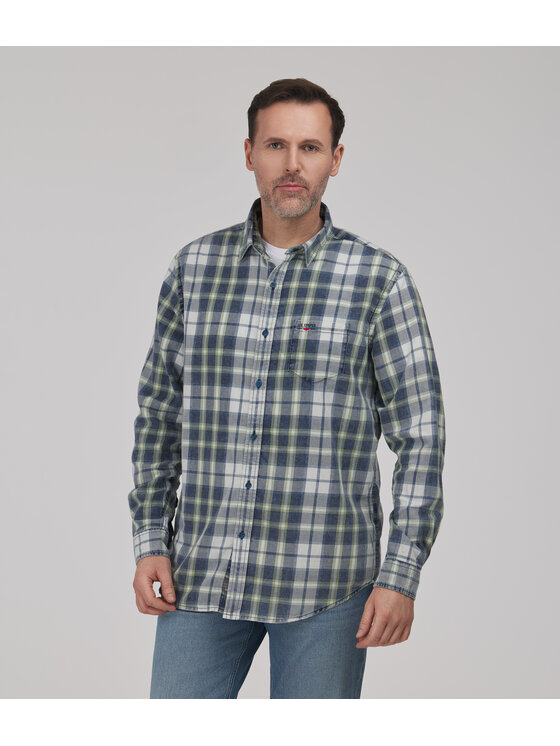 Lee Cooper Lee Cooper Koszula jeansowa WILL Zielony Regular Fit
