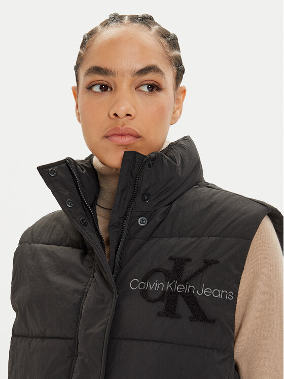 Calvin Klein Jeans Calvin Klein Jeans Prsluk Chenille J20J224687 Crna Regular Fit