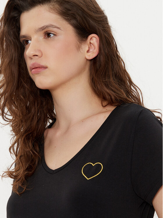 Pieces Pieces Tricou New Billy 17102921 Negru Regular Fit