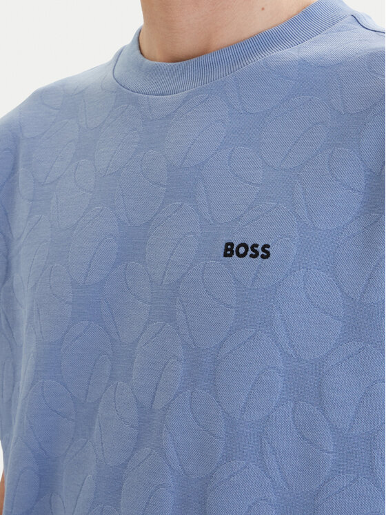 BOSS BOSS Tricou Member 50558867 Albastru celest Relaxed Fit