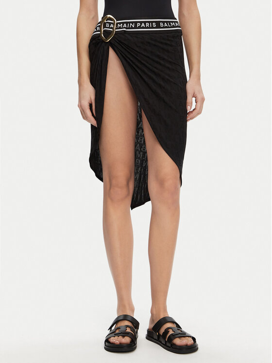 Balmain Balmain Pareo kendő BKG432120 Fekete Regular Fit