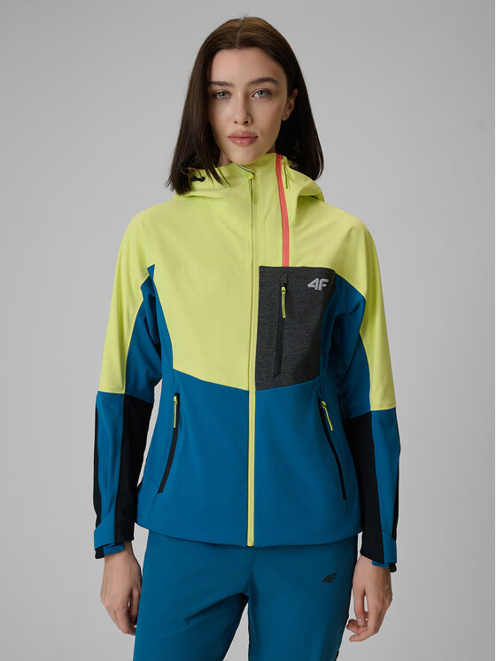 4F 4F Kurtka przejściowa TREKKING Żółty Regular Fit