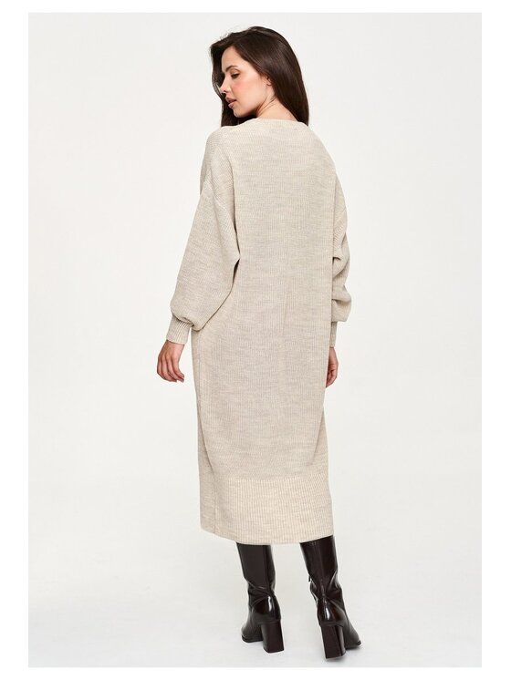 Makadamia Makadamia Sweter S180 Beżowy Loose Fit