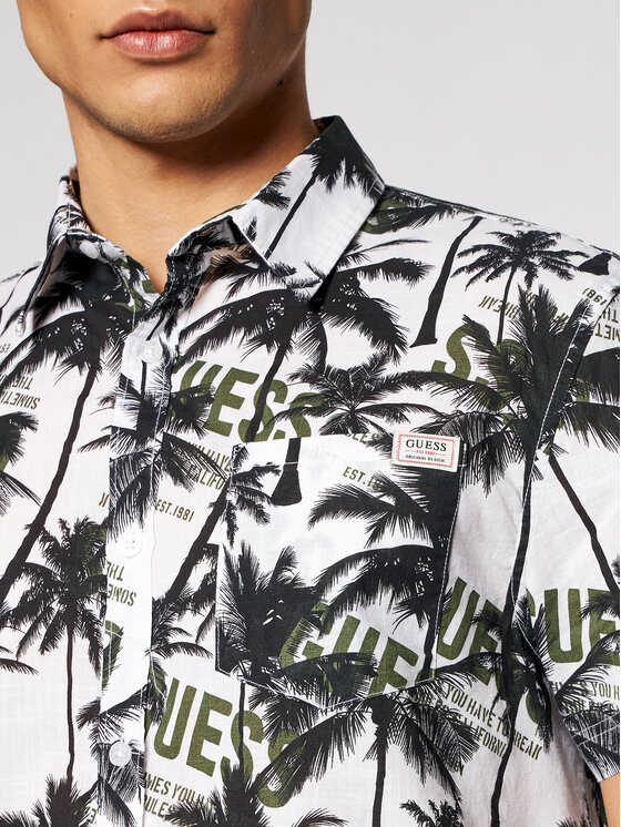 Guess Guess Πουκάμισο M1GH26 WDTV1 Λευκό Regular Fit