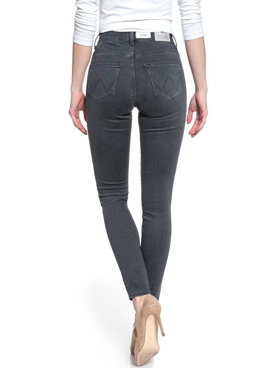 Wrangler Wrangler Jeansy HIGH RISE SKINNY Czarny Skinny Fit