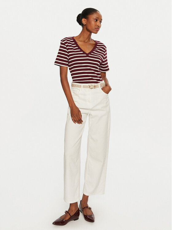 Tommy Hilfiger Tommy Hilfiger Тишърт WW0WW40584 Бордо Slim Fit